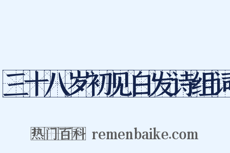 三十八岁初见白发诗组词是什么意思的图片
